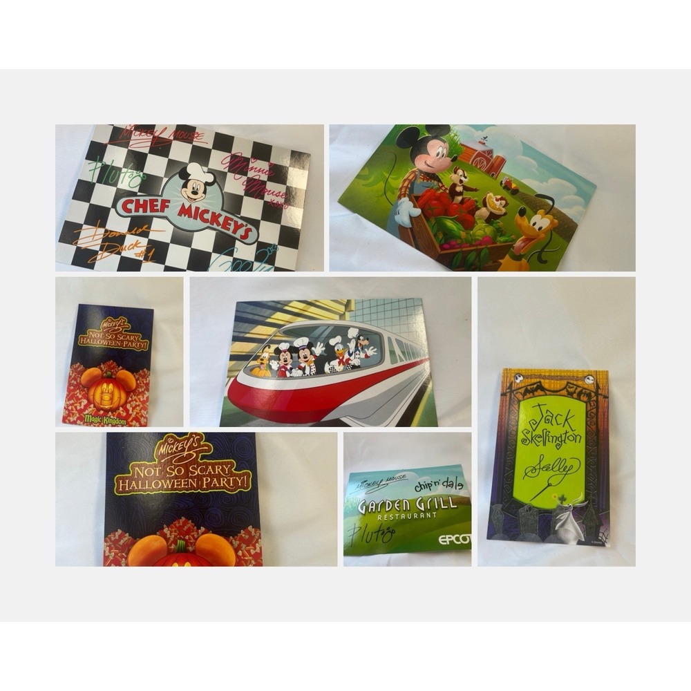 Disney‎ Autograph Card Lot Mickey Halloween EPCOT Chef Mickey Signed